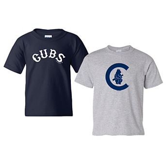 Youth Soft as a Grape Navy/Gray Chicago Cubs Cooperstown 2-Pack T-Shirt Set