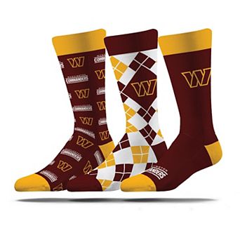 Unisex Strideline Washington Commanders Business Knit Crew Socks Three-Pack Set