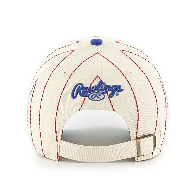 Men's '47 x Rawlings Natural/Royal Texas Rangers Pinstripe Clean Up Adjustable Hat