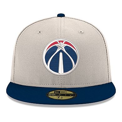 Men's New Era Gray/Navy Washington Wizards Chrome Two-Tone 59FIFTY Fitted Hat