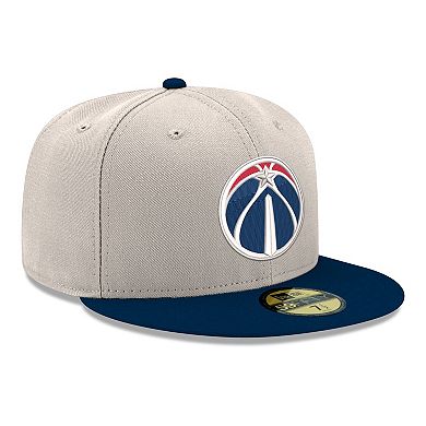 Men's New Era Gray/Navy Washington Wizards Chrome Two-Tone 59FIFTY Fitted Hat