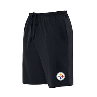 Men's Concepts Sport Black Pittsburgh Steelers Big & Tall Fleece Lounge Shorts