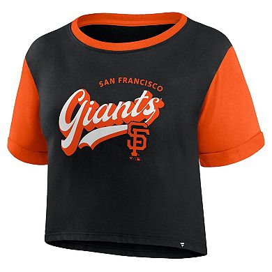 Women's Fanatics Black/Orange San Francisco Giants Play Again T-Shirt