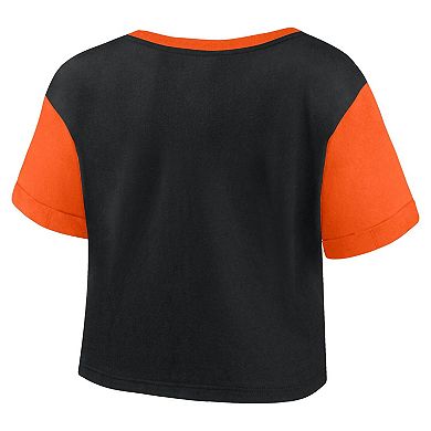 Women's Fanatics Black/Orange San Francisco Giants Play Again T-Shirt