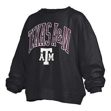 Women's Pressbox Black Texas A&M Aggies Plus Size Nelson Janise Sweatshirt