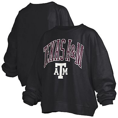 Women's Pressbox Black Texas A&M Aggies Plus Size Nelson Janise Sweatshirt