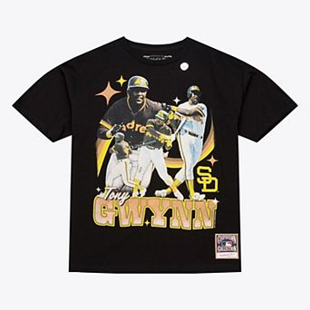 Men's Mitchell & Ness Tony Gwynn Black San Diego Padres Legendary Collage Player T-Shirt