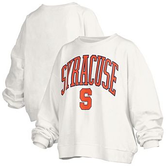 Women's Pressbox White Syracuse Orange Plus Size Nelson Janise Sweatshirt