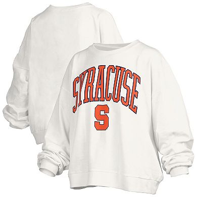 Women's Pressbox White Syracuse Orange Plus Size Nelson Janise Sweatshirt