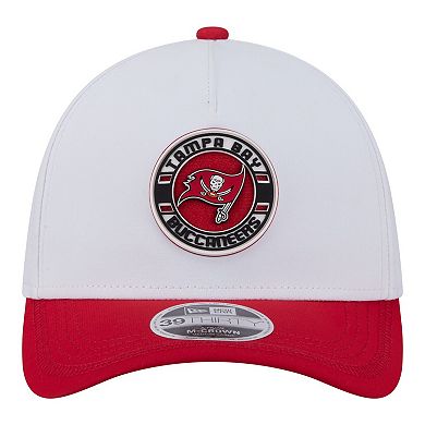 Men's New Era White/Red Tampa Bay Buccaneers Patch 39THIRTY A-Frame M-Crown Perforated Flex Hat