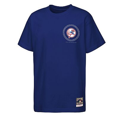 Youth Mitchell & Ness Navy New York Yankees Cooperstown Rodeo Rope T-Shirt