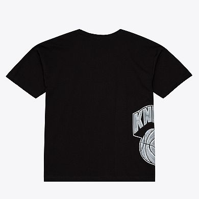 Men's Mitchell & Ness Black New York Knicks Chrome Heritage T-Shirt