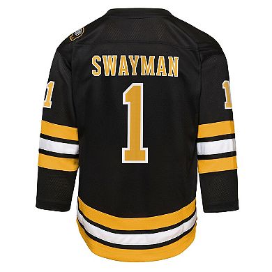 Youth Outerstuff Jeremy Swayman Black Boston Bruins Home Replica Jersey