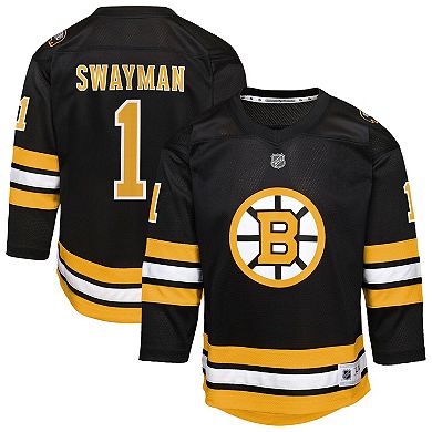 Youth Outerstuff Jeremy Swayman Black Boston Bruins Home Replica Jersey