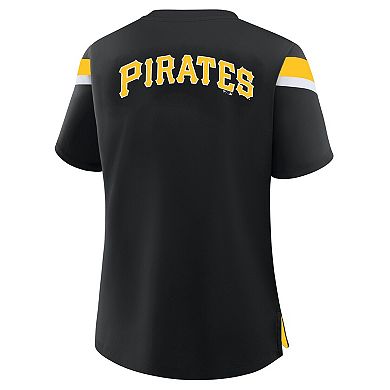 Women's Profile Black Pittsburgh Pirates Lace-Up T-Shirt