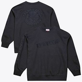 Men's Mitchell & Ness Black Golden State Warriors Phantom Fleece Sweatshirt