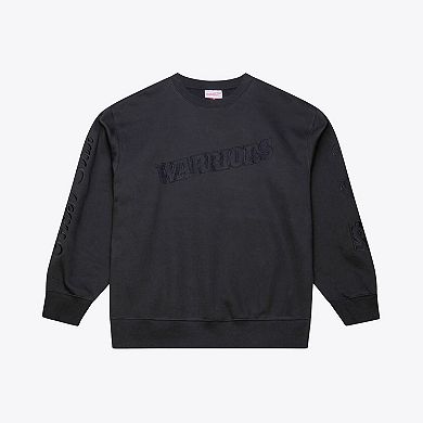 Men's Mitchell & Ness Black Golden State Warriors Phantom Fleece Sweatshirt