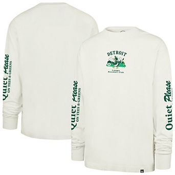 Men's '47 Cream Detroit Tigers Quiet Please Foundation Long Sleeve T-Shirt