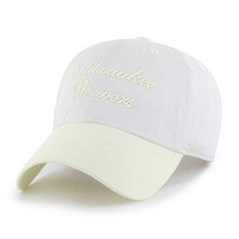 Women's '47 White/Yellow Milwaukee Brewers Gelato Two-Tone Clean Up Adjustable Hat