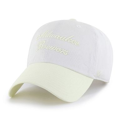 Women's '47 White/Yellow Milwaukee Brewers Gelato Two-Tone Clean Up Adjustable Hat