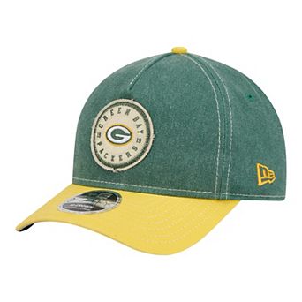 Men's New Era Green/Gold Green Bay Packers 9FORTY Felt A-Frame Adjustable Hat