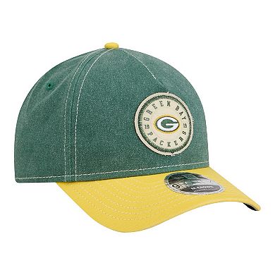 Men's New Era Green/Gold Green Bay Packers 9FORTY Felt A-Frame Adjustable Hat