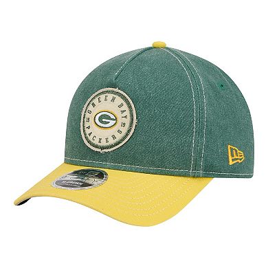 Men's New Era Green/Gold Green Bay Packers 9FORTY Felt A-Frame Adjustable Hat