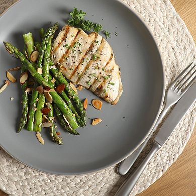 Gibson Home Rockaway 12 Piece Plates and Bowls Matte Glaze Service for 4 Dinnerware Set