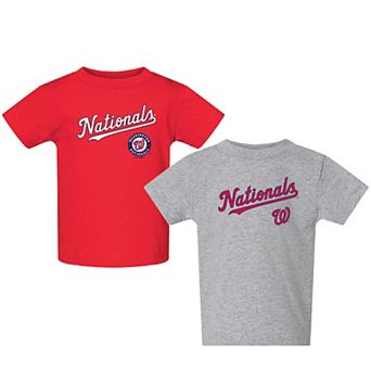 Toddler Red/Heather Gray Washington Nationals Logo 2-Pack T-Shirt Set