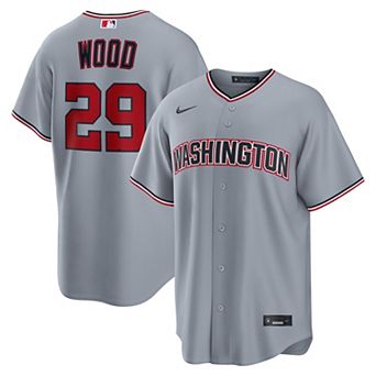 Men's Nike James Wood Gray Washington Nationals Road Replica Jersey
