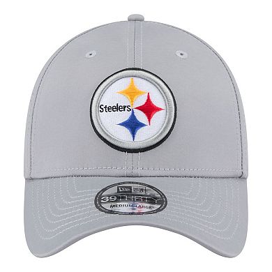 Men's New Era Gray Pittsburgh Steelers Perforated 39THIRTY Flex Hat