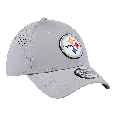 Men's New Era Gray Pittsburgh Steelers Perforated 39THIRTY Flex Hat