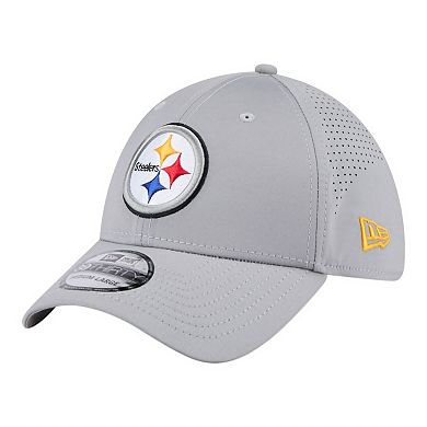 Men's New Era Gray Pittsburgh Steelers Perforated 39THIRTY Flex Hat