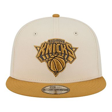 Men's New Era Cream/Tan New York Knicks Two-Tone Color Pack 9FIFTY Snapback Hat