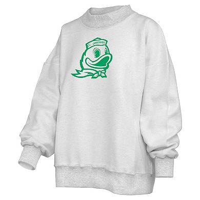Women's Pressbox Heather Gray Oregon Ducks Reversible Sweatshirt