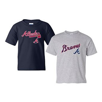 Youth Soft as a Grape Navy/Gray Atlanta Braves 2-Pack Logo T-Shirt Set