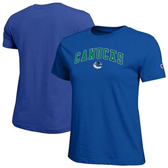 Women's Champion Royal Vancouver Canucks Arch Mascot Logo T-Shirt