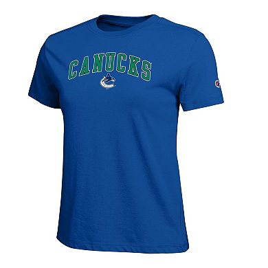 Women's Champion Royal Vancouver Canucks Arch Mascot Logo T-Shirt