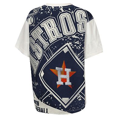 Youth Outerstuff Cream Houston Astros Big League Top Player Bold All-Over-Print T-Shirt