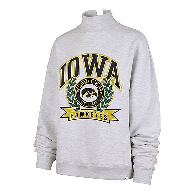 Women's '47 Gray Iowa Hawkeyes Laurel Arch Mock Neck Sweatshirt