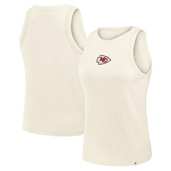 Women's Fanatics Cream Kansas City Chiefs Star Play Tri-Blend Ribbed Tank Top