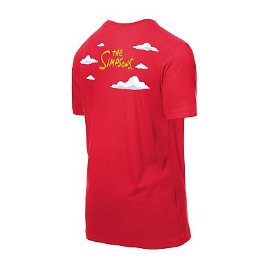 Men's New Era Red Texas Rangers MLB x Simpsons 2026 Collab Clouds T-Shirt