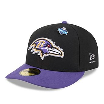 Men's New Era Black/Purple Baltimore Ravens 2026 NFL Draft Pre-Curved 59FIFTY Fitted Hat
