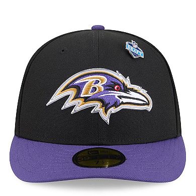 Men's New Era Black/Purple Baltimore Ravens 2026 NFL Draft Pre-Curved 59FIFTY Fitted Hat