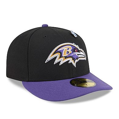 Men's New Era Black/Purple Baltimore Ravens 2026 NFL Draft Pre-Curved 59FIFTY Fitted Hat