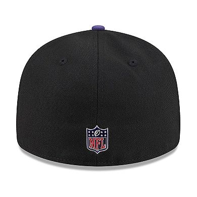 Men's New Era Black/Purple Baltimore Ravens 2026 NFL Draft Pre-Curved 59FIFTY Fitted Hat