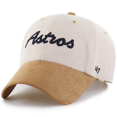Men's '47 x Stoney Clover Lane Natural/Tan Houston Astros Script Charm Clean Up Adjustable Hat