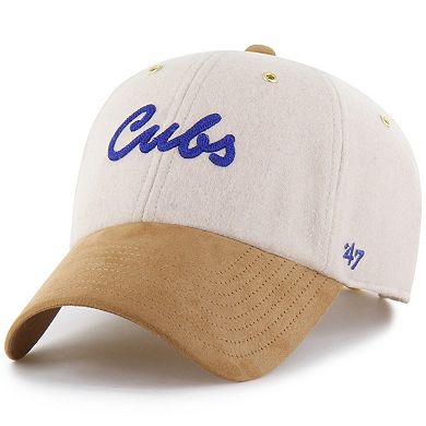 Men's '47 x Stoney Clover Lane Natural/Tan Chicago Cubs Script Charm Clean Up Adjustable Hat