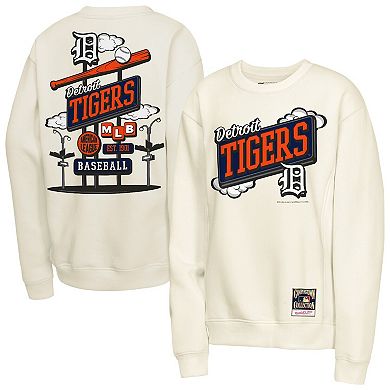 Youth Mitchell & Ness Natural Detroit Tigers Retro Billboard Sweatshirt