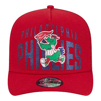 Youth New Era Red Philadelphia Phillies Logo Fade A-Frame 9FIFTY Snapback Hat